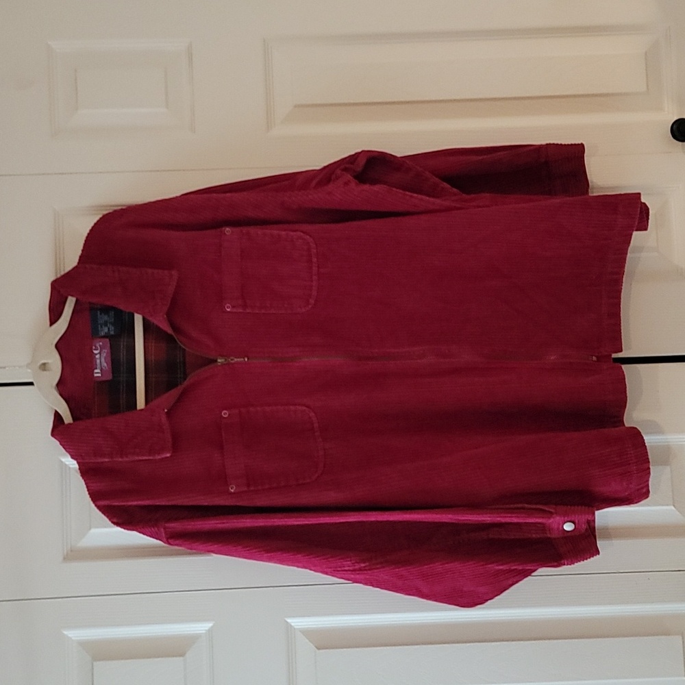 Denim & Co women's size 3x rust colored corduroy zip front jacket